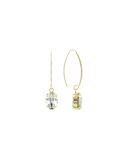 Lott Earrings Oval Strass Pendant S - Crystal