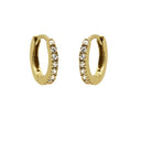 Karma Earrings Plain Hinged Hoops Round Zirconia