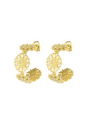 Stainless Steel Gouden Oorbellen Sunflower Party