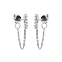 Karma Earrings Chain Zirconia Tube
