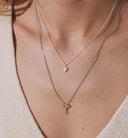 Anna + Nina Rose Heart Beat Necklace Silver