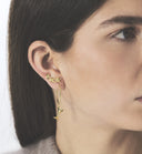 Anna + Nina Single Stars Aligned Stud Oorbel