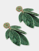 Olivia Dar Earrings Leaf Green