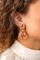 Lott Earrings Pendant Earring Double L - Orange Crush