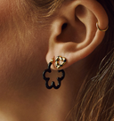 SINGLE EARRING ANNA + NINA SINGLE BLACK HEART STUD EARRING