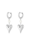 Stainless Steel Oorbellen Sweet Heart Pearl