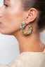 Lott Oorbellen Sequin Flower Creole M - Yellow/Lavender/Mint
