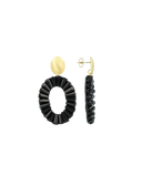 Lott Earrings Open Oval Tube Beads - Black