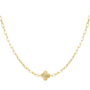 Stainless Steel Gouden Ketting Bloem