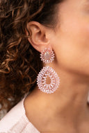 Lott Earrings Double Drop S/L - Crystal Pink