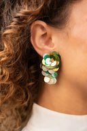 Lott Earrings Sequin Waterfall M - Mixed Green