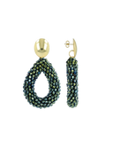 Lott Earrings Drop L - Metallic Green