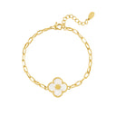 Stainless Steel Gouden Armband Shell Clover