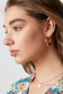 Stainless Steel Gouden Oorbellen Creool Bubbel