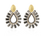 EARRINGS SWAROVSKI TRIANGLE BLACK DIAMOND GOLD