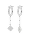 Anna + Nina Dangling Treasure Hoop Earrings Silver