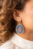 Lott Earrings Open Oval Double S - Frosty Blue