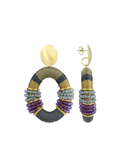 Lott Earrings Combi Oval Deluxe L - Frosty Blue/Purple