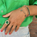 PScallme Ring Flat Stone Green Light