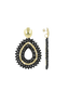 Lott Oorbellen Open Drop 3 Rings L - Black/Gold