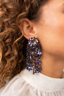 Lott Earrings Sequin Flower Rain - Elemental Blue/Purple