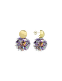 Lott Earrings Double Sequins Globe S - Metallic Silver/Lavender