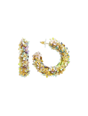 Lott Earrings Sequin Flower Creole M - Yellow/Lavender/Mint