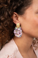 Lott Earrings Sequin Oval M - Lilac Mix