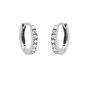 Karma Earrings Plain Hinged Hoops Round Zirconia