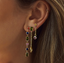 SINGLE EARRING ANNA + NINA SINGLE HEART STUD CHAIN ​​EARRING