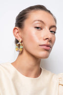 Lott Earrings Combi Oval Deluxe M - Yellow/Lavender/Mint
