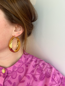 Stainless Steel Earrings Bold Hoops Silver 5 cm