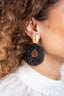 Lott Oorbellen Open Drop Irregular Stones Deluxe - Black