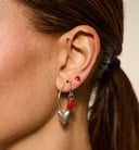 Anna + Nina Single Lolita Heart Stud Oorbel