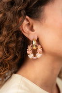 Lott Earrings Combi Oval Deluxe M - Coral Mix