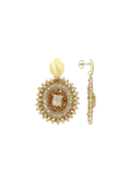 Lott Earrings Filled Oval 3 rings with Stones M - Orange Crush