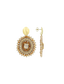 Lott Oorbellen Filled Oval 3 rings with Stones M - Orange Crush
