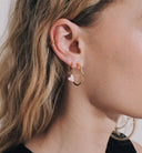 Anna + Nina Single Rose Heart Beat Ring Oorbel