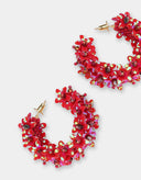 Olivia Dar Oorbellen Flower Hoops Small Red