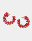 Olivia Dar Oorbellen Flower Hoops Small Red