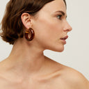 Gas Bijoux Oorbellen Abalone Hoop Acetate Brown