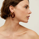 Gas Bijoux Oorbellen Abalone Hoop Acetate Ivory