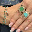 Mix 3 green 2mm gold coloured
