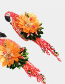 Olivia Dar Oranje Oorbellen Parrot Orange Green